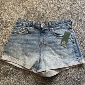 Wild Fable Size 2 Women High Rise Cotton‎ Blend Rolled Cuff Denim Shorts NWT
